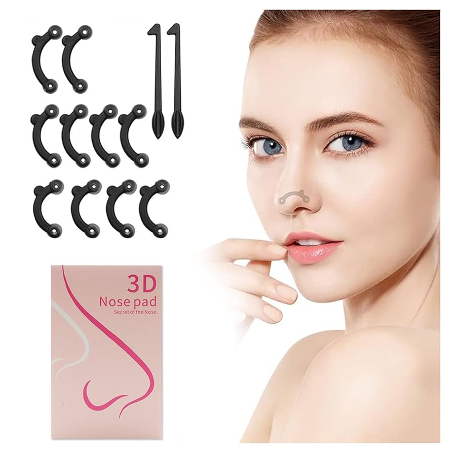 ☆３D 鼻プチ 3サイズ×２　6個セット ブラック 美鼻 鼻筋補正 痛くない Amazon | 3D鼻プチ【簡単に鼻を高く見せ 美容師監修】鼻クリップ